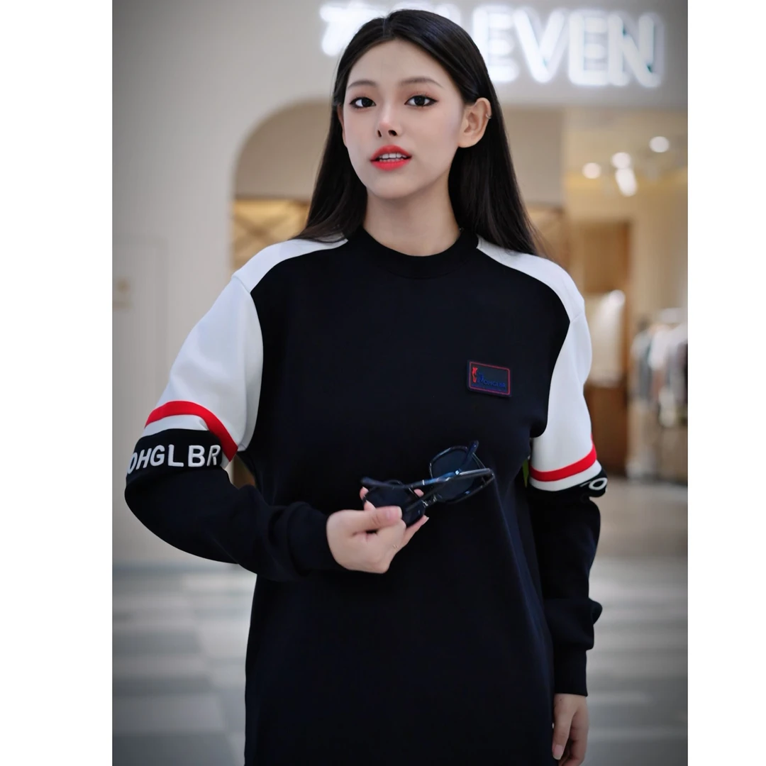 男士时尚秋季百搭新款长袖圆领卫衣潮流修身