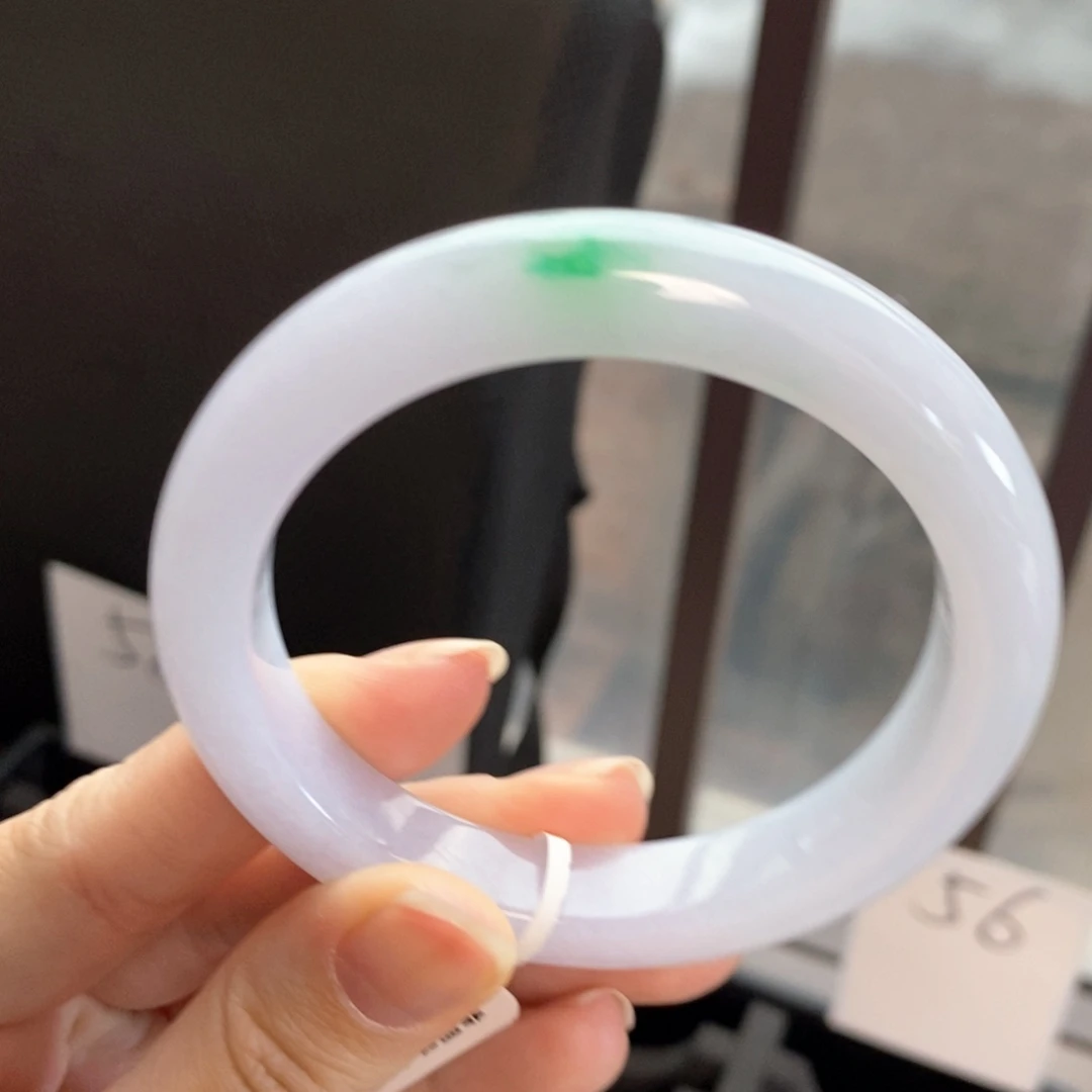 翡翠未镶嵌手镯阳春白雪57.2