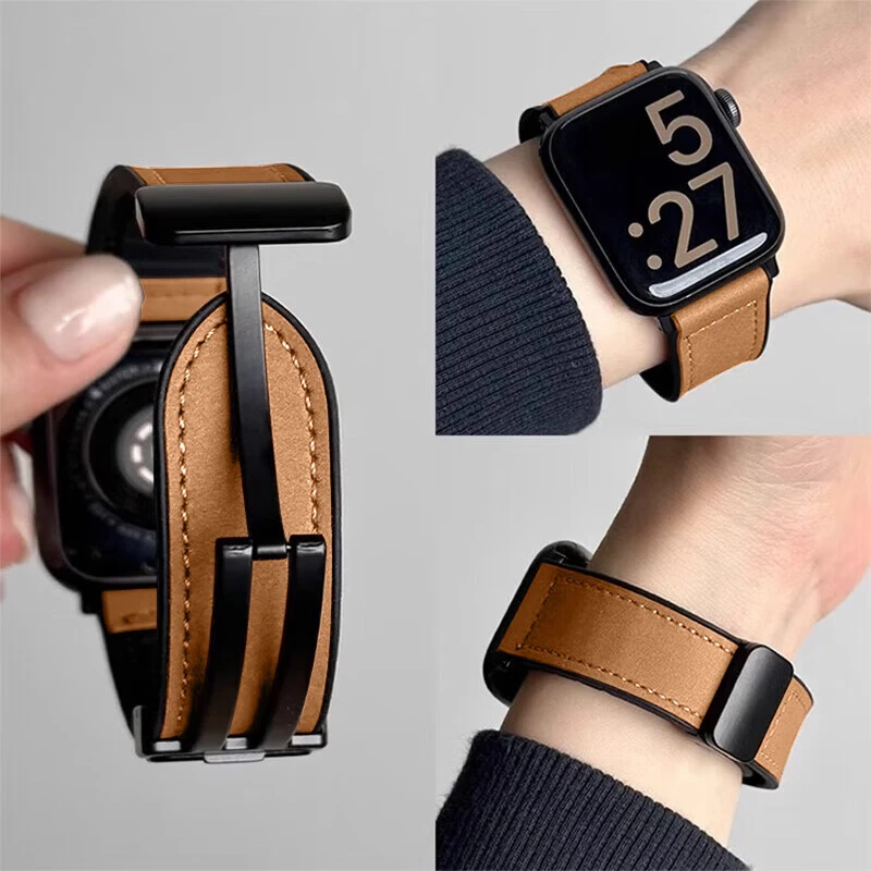 适用华为Watch Fit4表带疯马纹真皮FIT4pro智能运动FIT3手表腕带