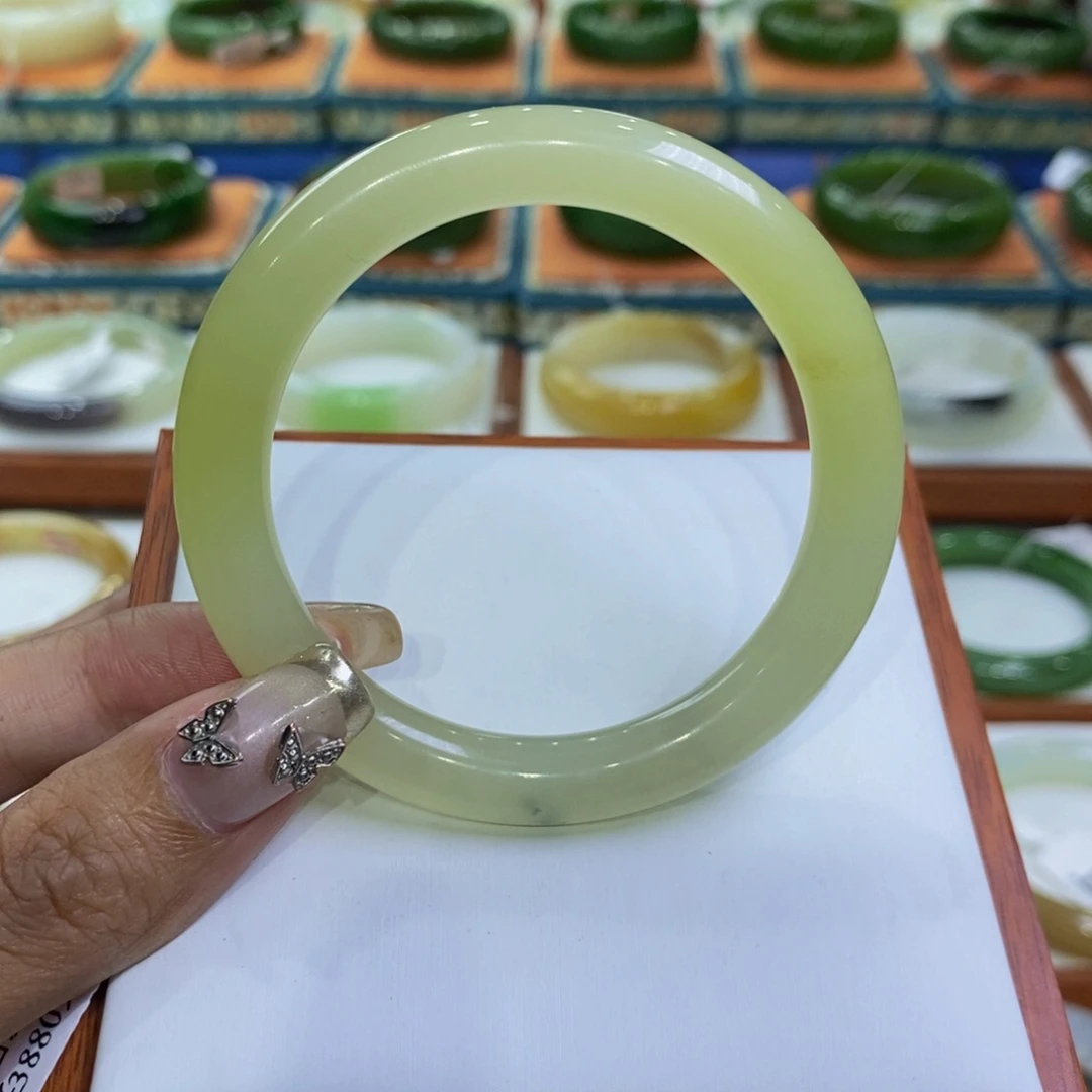 和田玉手镯未镶嵌若羌黄口 53