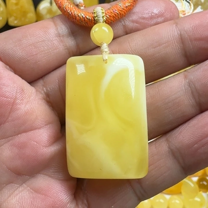 蜜蜡未镶嵌珠宝奇石平安无事牌