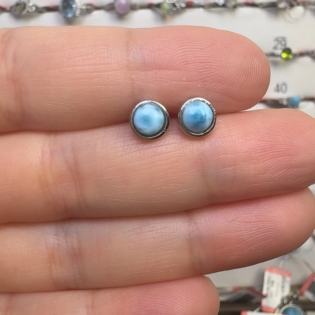 烟晶银S925镶嵌耳饰