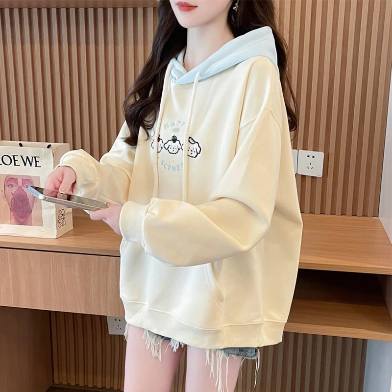 早秋装连帽卫衣女2025新款春秋季韩版宽松薄款初秋百搭初中生外套