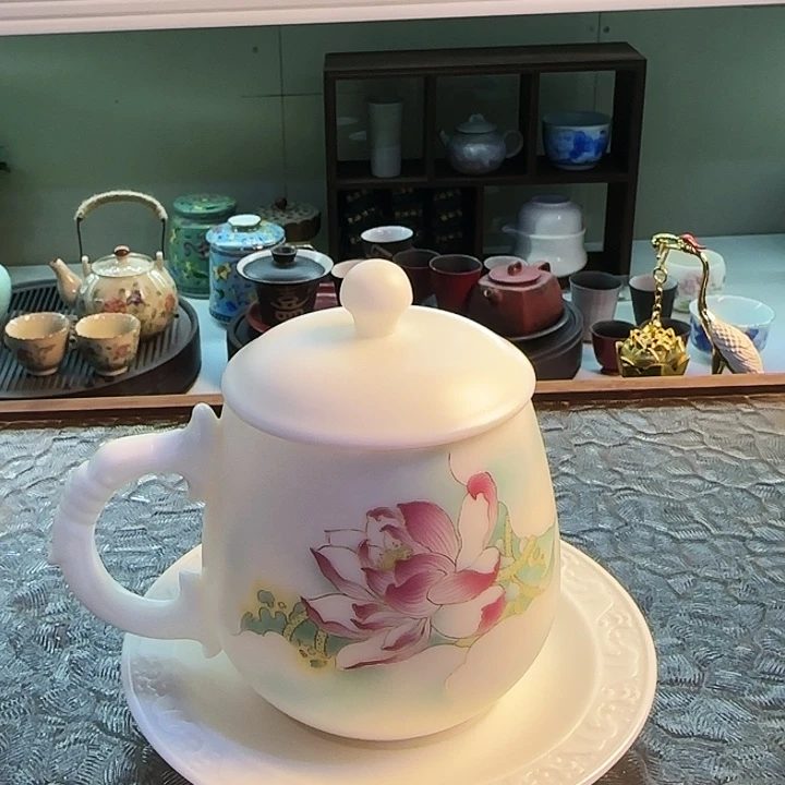 青花瓷器茶具套装旅行茶具茶叶罐玻璃杯个人杯