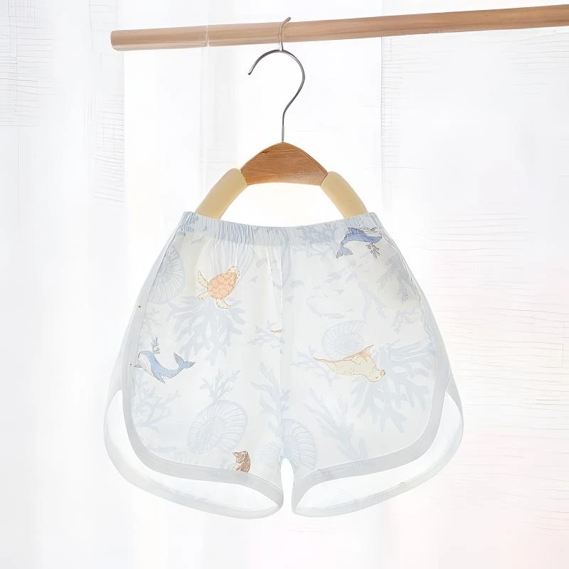 婴童天竹纱布短裤夏天薄款透气凉爽宽松婴儿宝宝儿童裤夏装