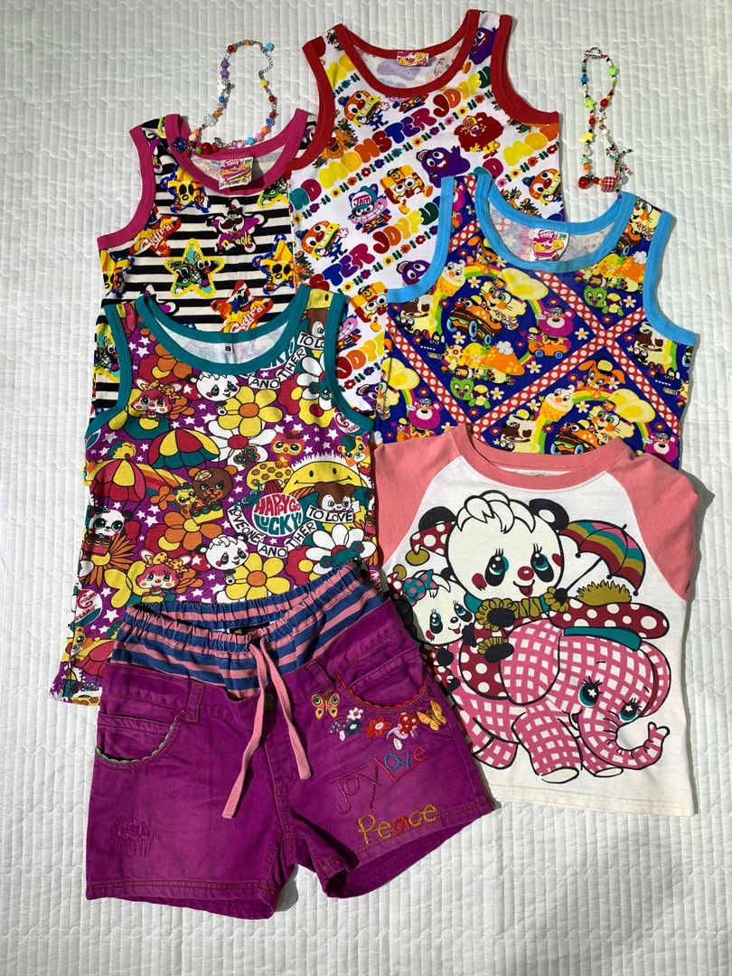 古着vintage 29-49 孤品日制童趣吊带背心Y2K夏季默认微瑕