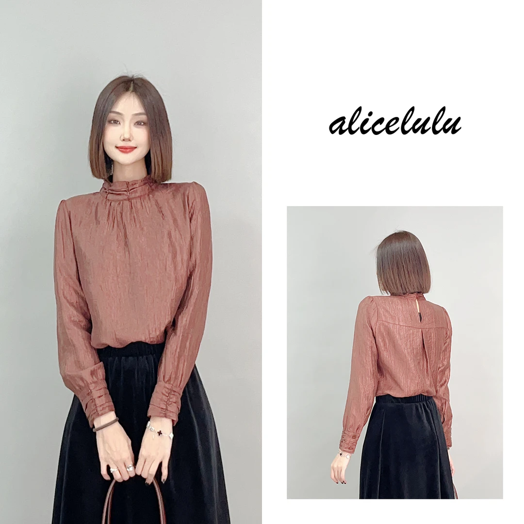 1 ALICE “自带光芒”衬衫 肌理褶皱 细闪光泽 S2140732E