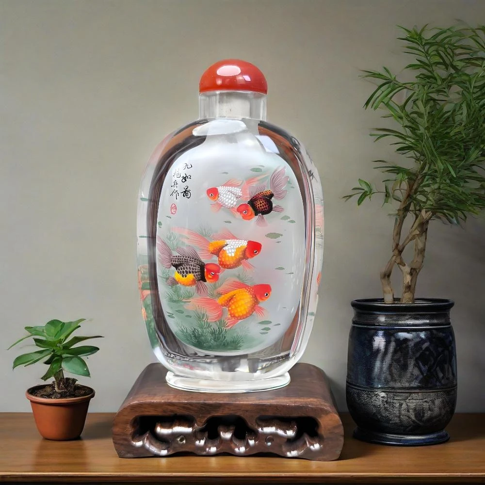 非遗手绘内画鼻烟壶商务送礼工艺摆台把玩欣赏生日送礼家居摆台