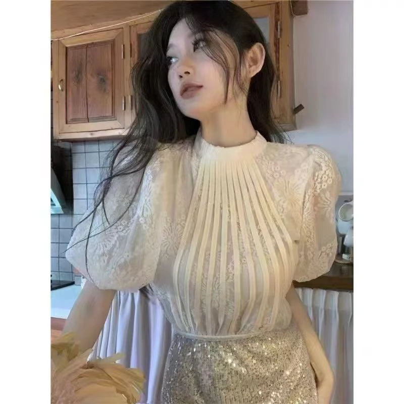 法式时尚短袖小众夏季女装重工温柔显瘦