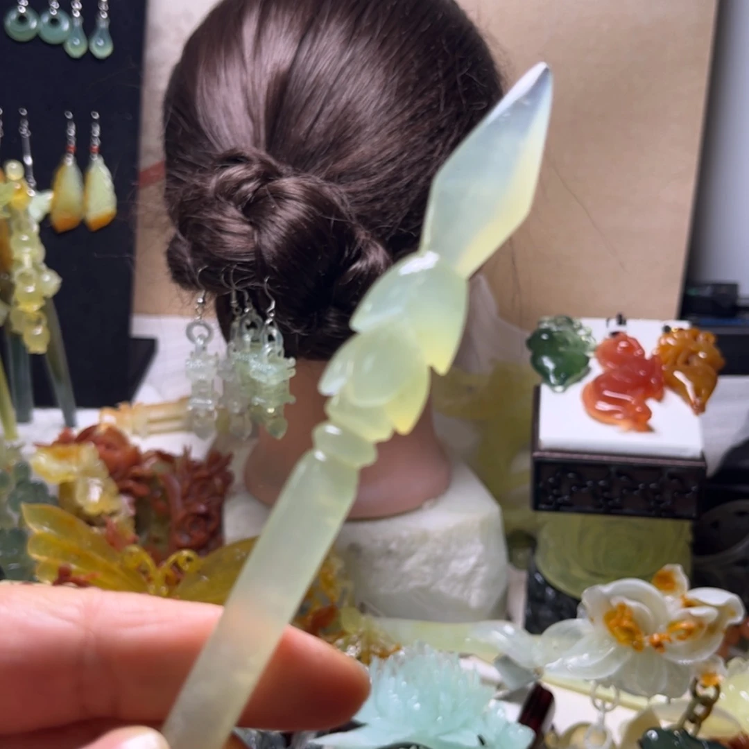 【闪购商品】合金蛇纹石玉发饰