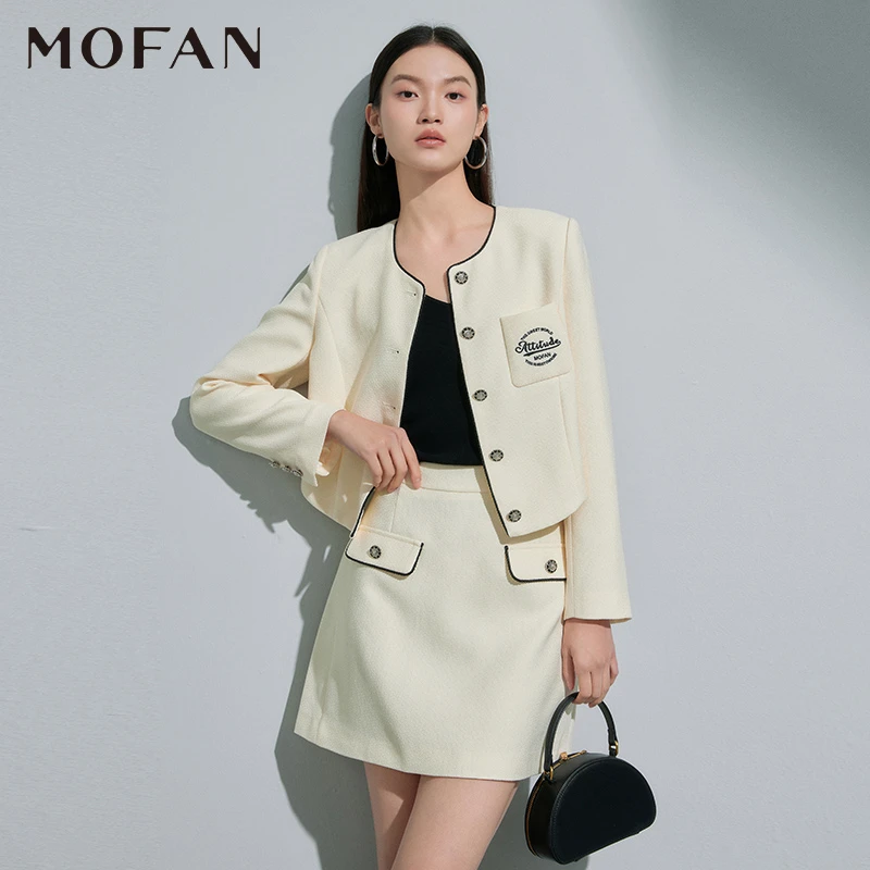 【尚雅专属】MOFAN摩凡春新款米色短外套MBW373416