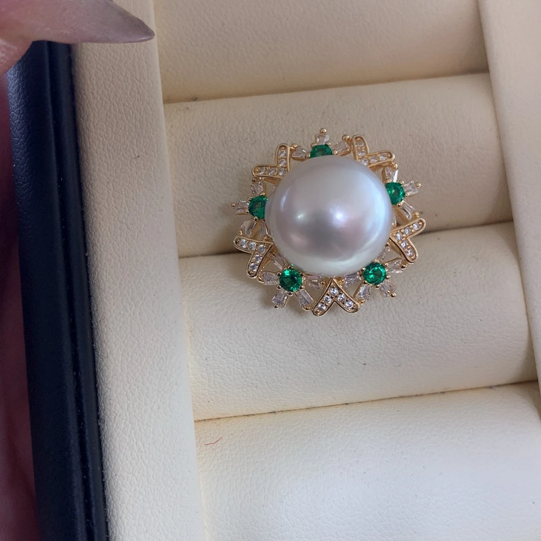 海水珍珠戒指银S925镶嵌