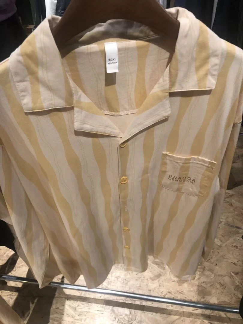 四季通用翻领长裤睡衣家居服套装长袖休闲条纹套装