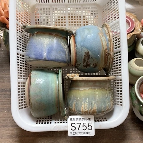 紫砂花盆755微瑕品口径6厘米左右的