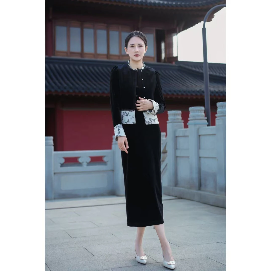 【知许马甲】新中式国风设计师款吊带连衣裙套装