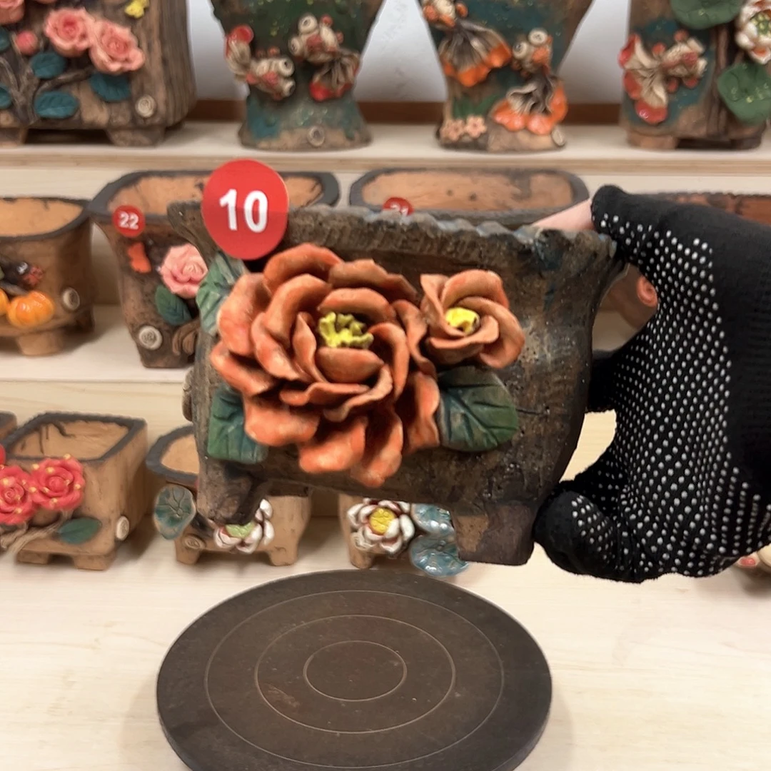 紫砂花盆10号内口13×10外高10