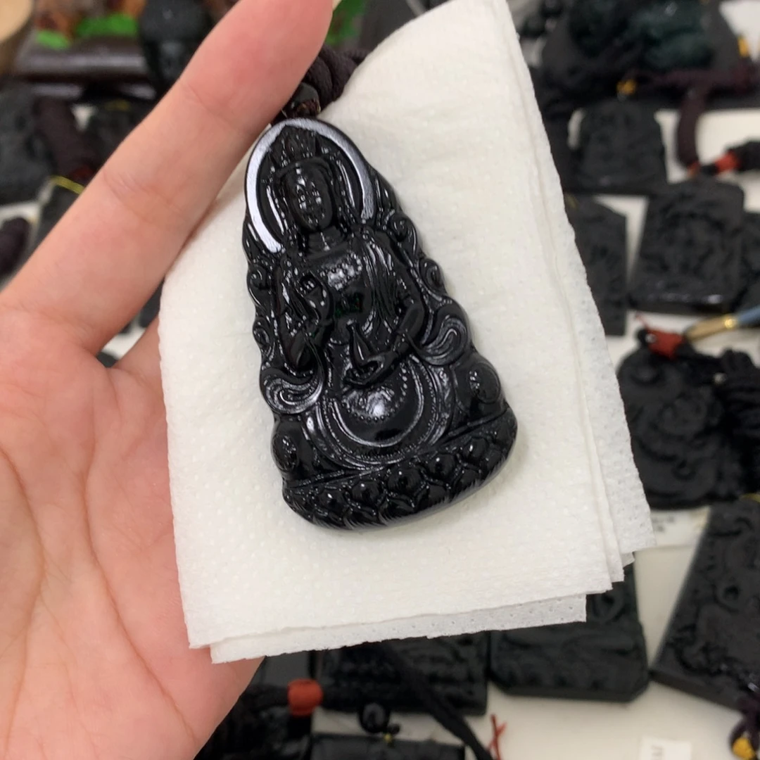 大****天然缅甸a货钢琴黑挂件