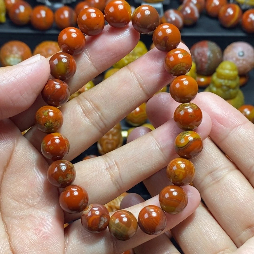 玛瑙/玉髓未镶嵌战国红战国红11手串