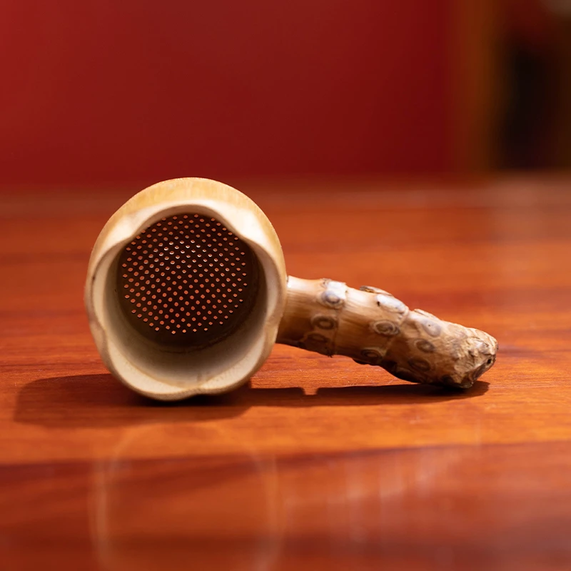 竹根打孔茶漏竹制茶滤茶叶过滤器竹节滤茶器碳化功夫茶具茶道配件