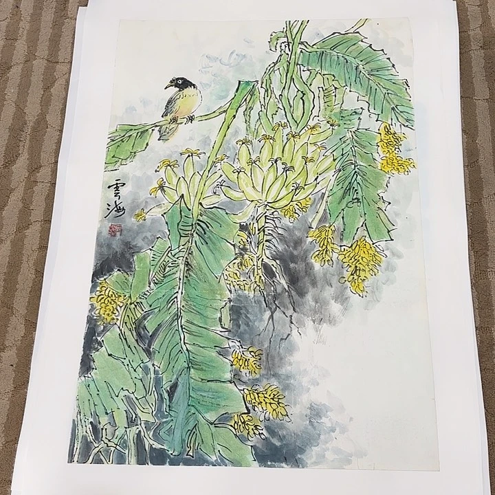 国画花鸟等多种鸟类的三开