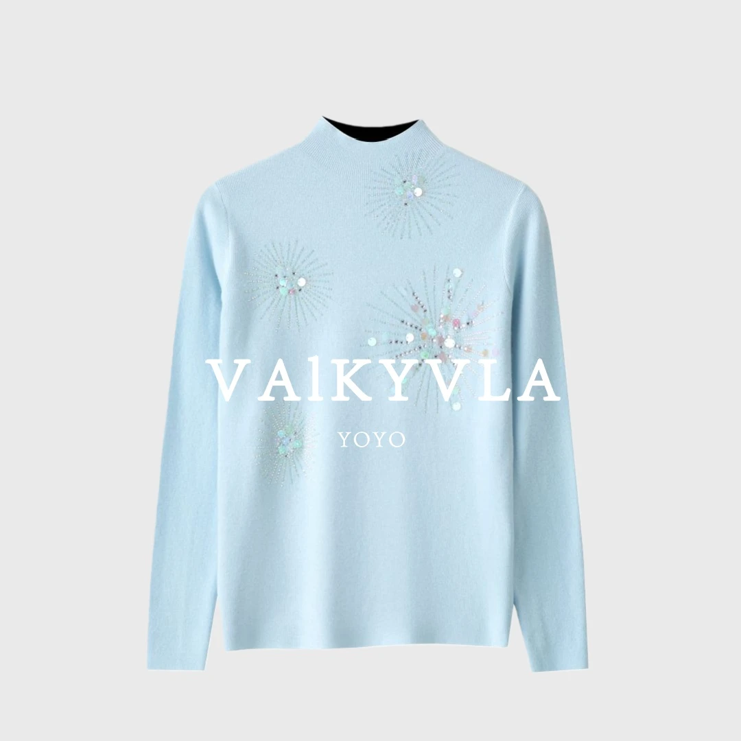【Valkyvia/悠悠奢品】 "烟花" 羊绒烟花烫钻亮片毛衣msl1198