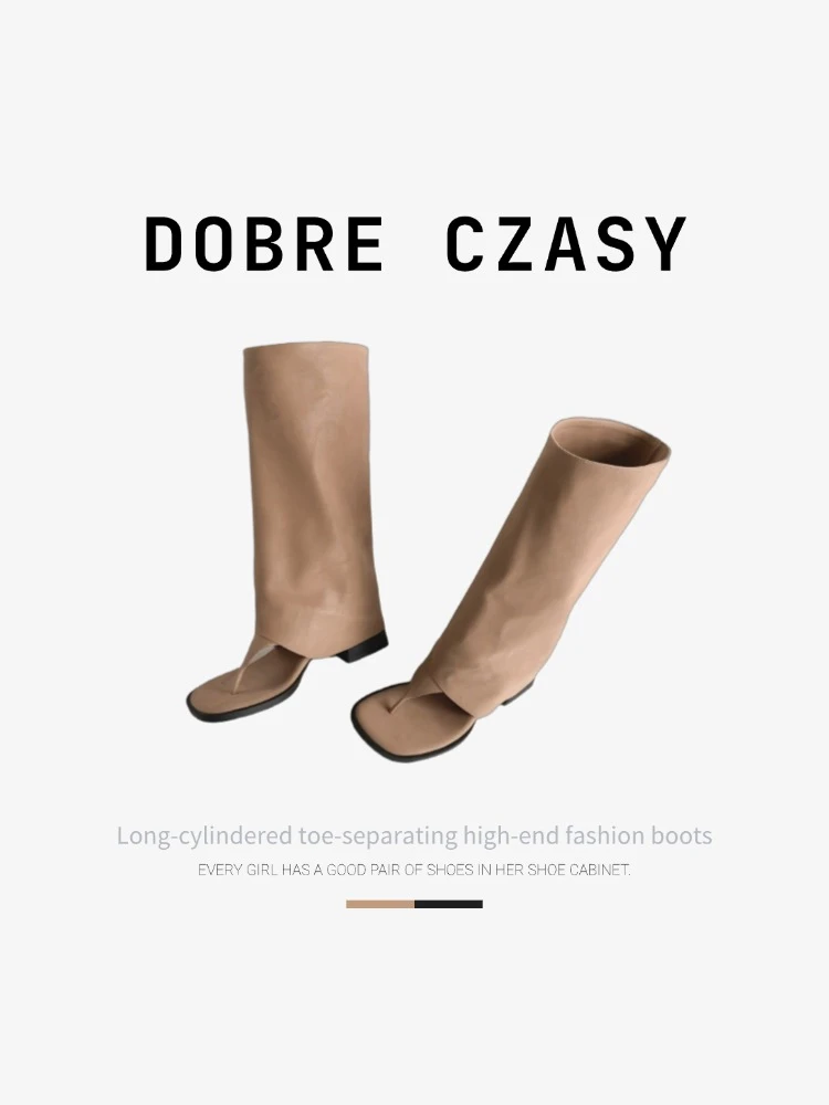 DOBRE CZASY | 时装靴时尚过膝女靴长筒夹趾千金风时装靴