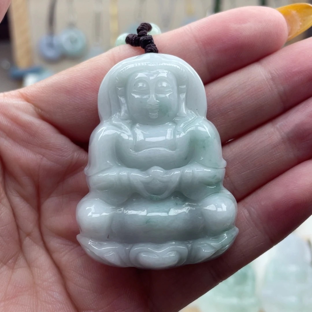 翡翠未镶嵌颈饰观音微瑕介意勿拍不退不换