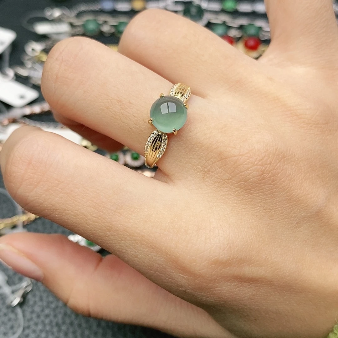 翡翠银S925镶嵌戒指