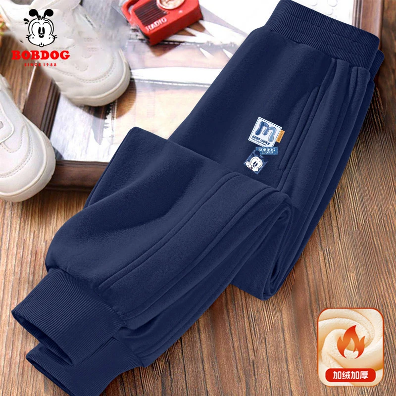 巴布豆童装男童裤子秋冬款2025新款休闲裤男孩加绒卫裤儿童运动裤