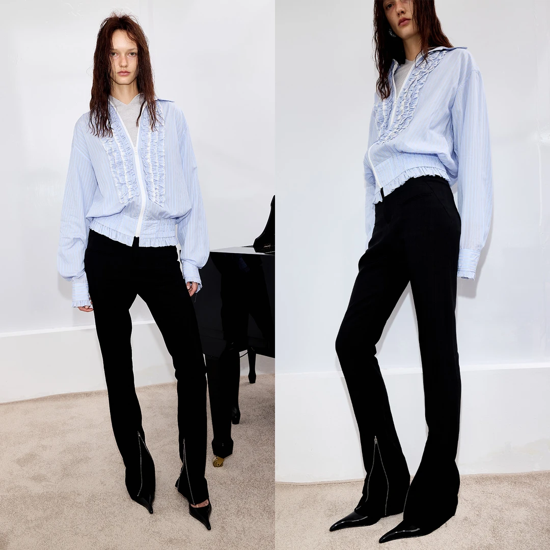WEARABLE EVENT拉链修身长裤  Slim-fit zip-up trousers