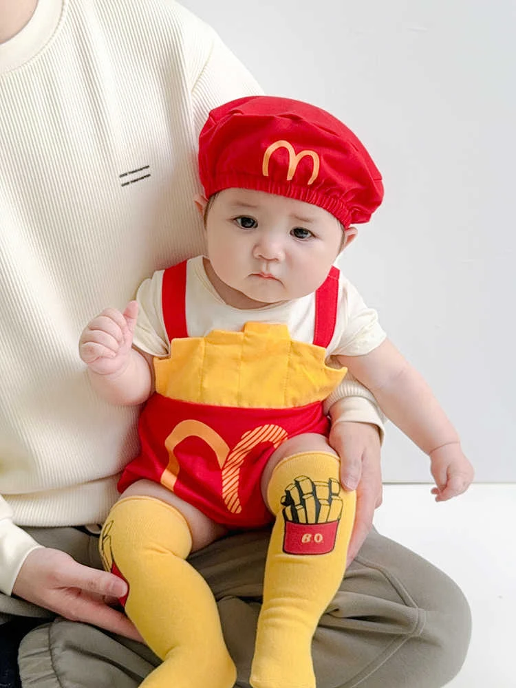 婴幼儿衣服分体套装夏季0-6个月男女宝宝夏装包屁衣三角哈衣外出3