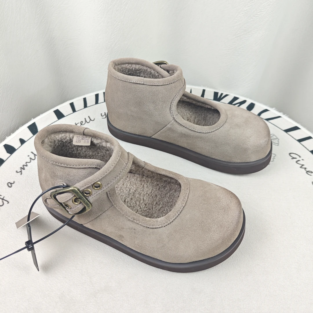 SGIRL TWTW厚底加绒复古玛丽珍鞋女2025秋冬休闲鞋时尚勃肯单鞋潮