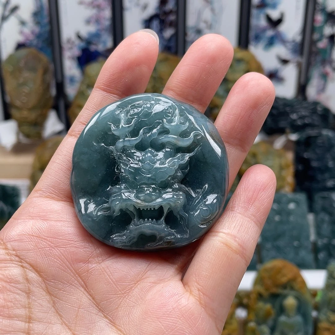 翡翠未镶嵌颈饰天然翡翠a货龙
