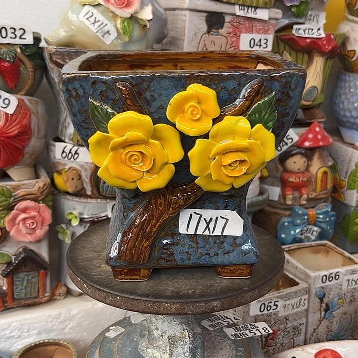 粗陶材质多肉花盆