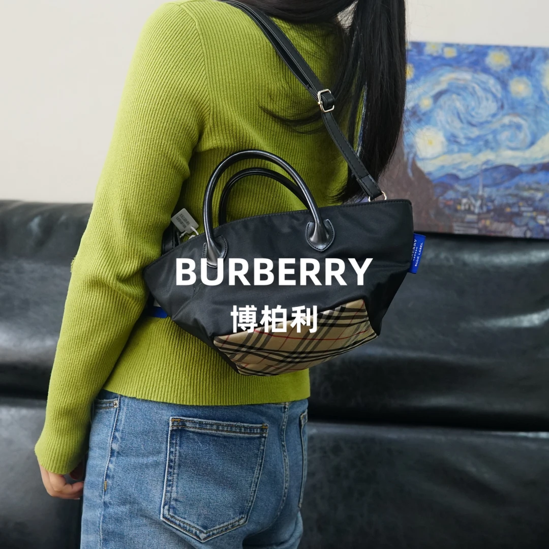 95新 BURBERRY/博柏利 巴宝莉/黑色单肩包/JJ02512124/2124