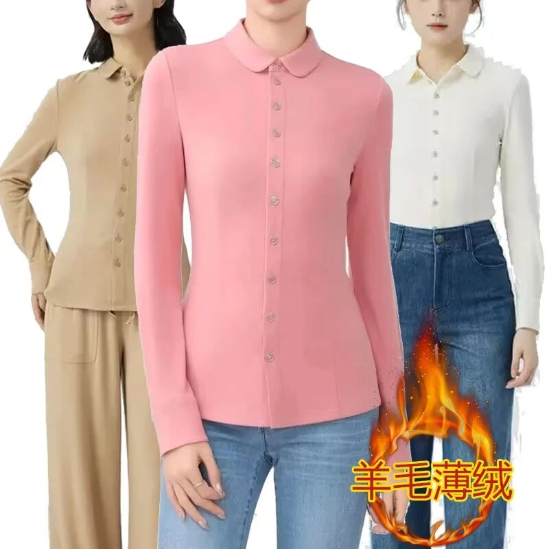 【商场同款】新款时尚气质衬衣设计师款休闲显瘦POLO领衬衫5300528