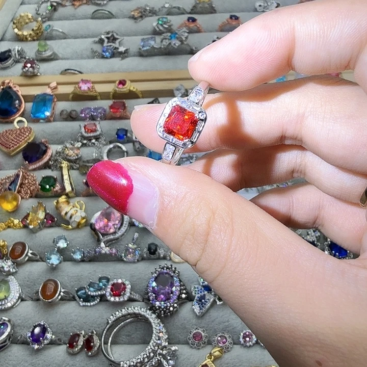 水晶戒指银S925镶嵌