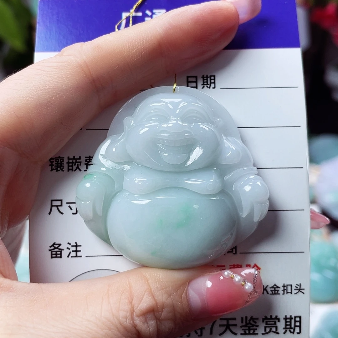 翡翠未镶嵌颈饰佛公76