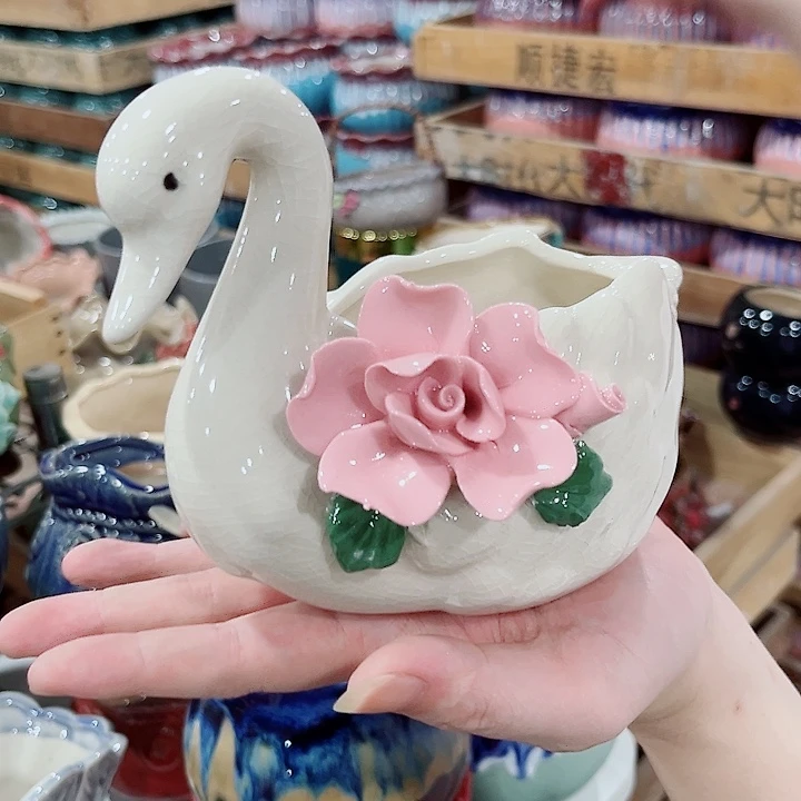 有孔.凑单10元陶瓷花盆发货！