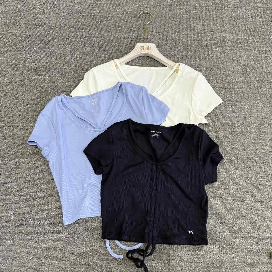 女式户外休闲运动时尚百搭修身纯色短款速干T恤【11130】