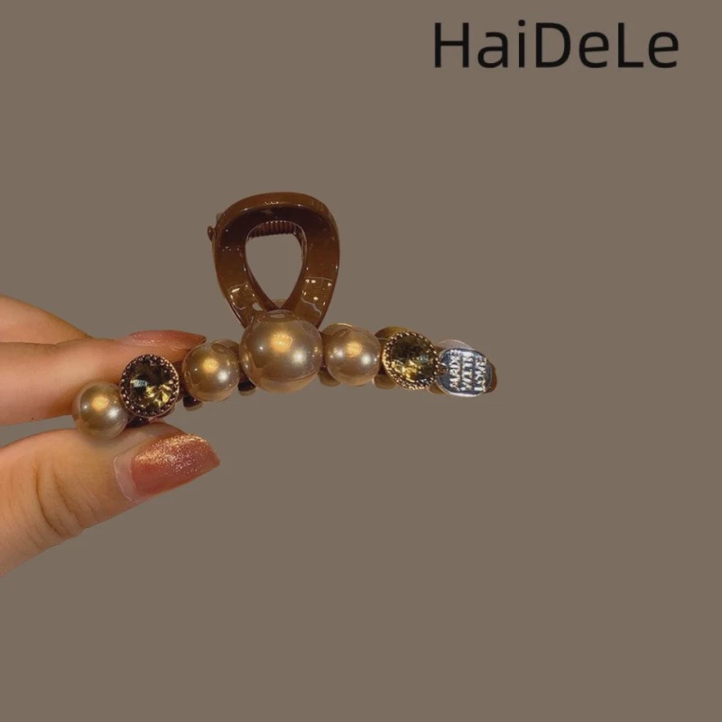 【春夏款饰品】中号鲨鱼夹！法式气质珠珠鲨鱼夹中号女后脑勺半扎