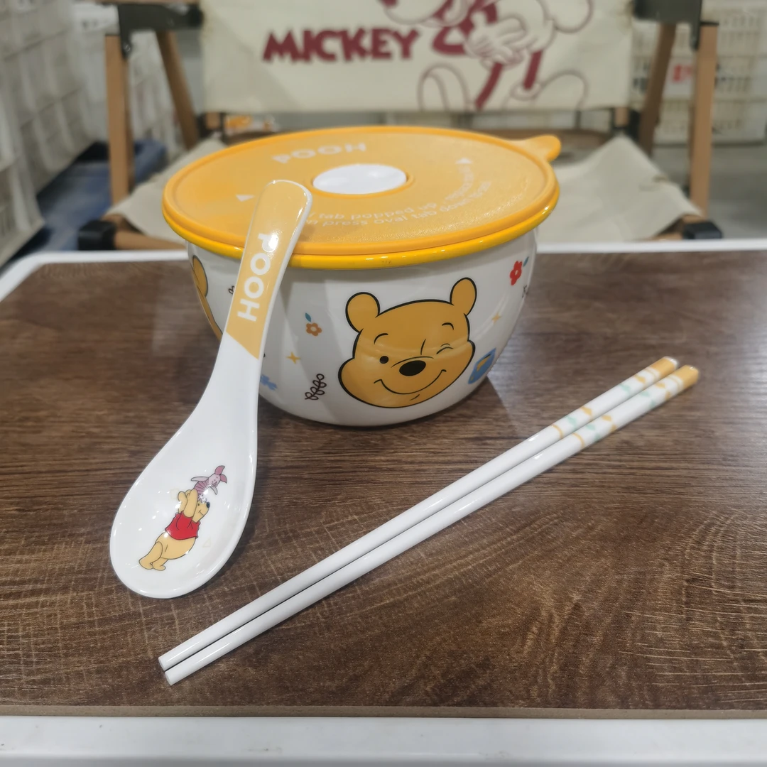 【旭业老张】迪士尼正版系列高温陶瓷餐具新童趣面碗三件套