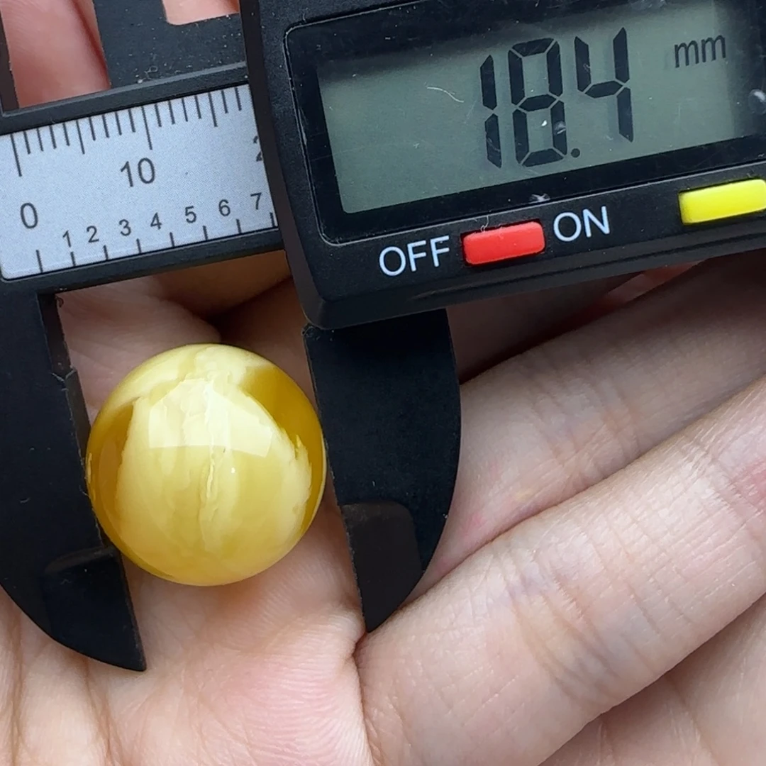蜜蜡未镶嵌裸石微瑕飘花圆珠