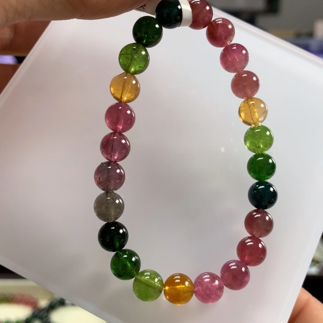 碧玺手链未镶嵌7.8毫米左右