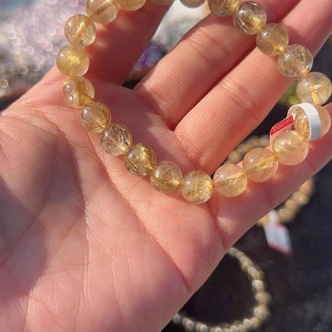 水晶手链未镶嵌烤*蹄9mm钛晶发一件