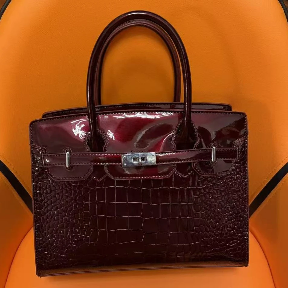 6138四季通用耐磨手工鳄鱼纹手提包肩包经典单肩百搭