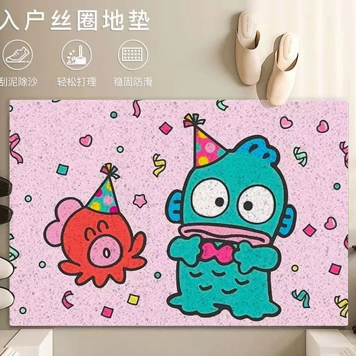 水怪丑鱼卡通入户门丝圈地垫可玄关门口防滑耐磨地毯除尘脚垫