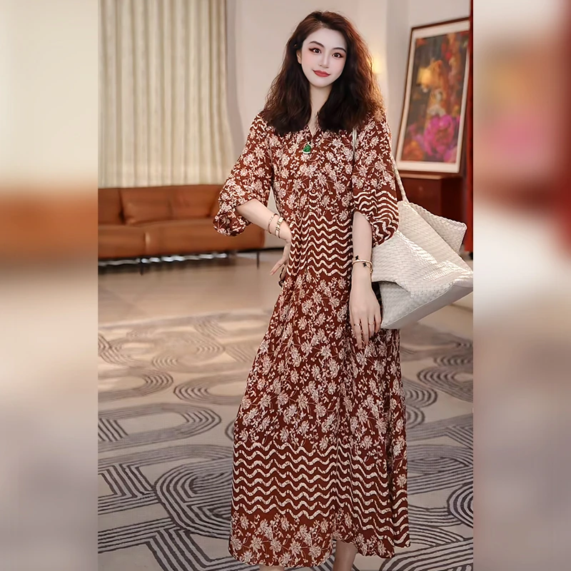 【Linda姐高端线】时尚气质复古慵懒风法式连衣裙女夏AA5LYH2625