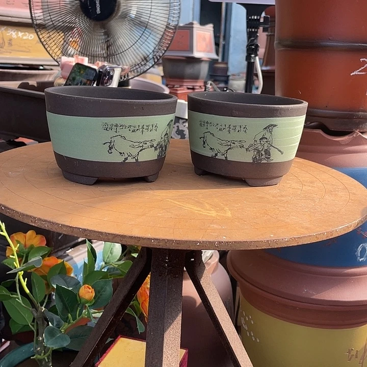 绿放牛娃13+13花盆紫砂花盆紫砂