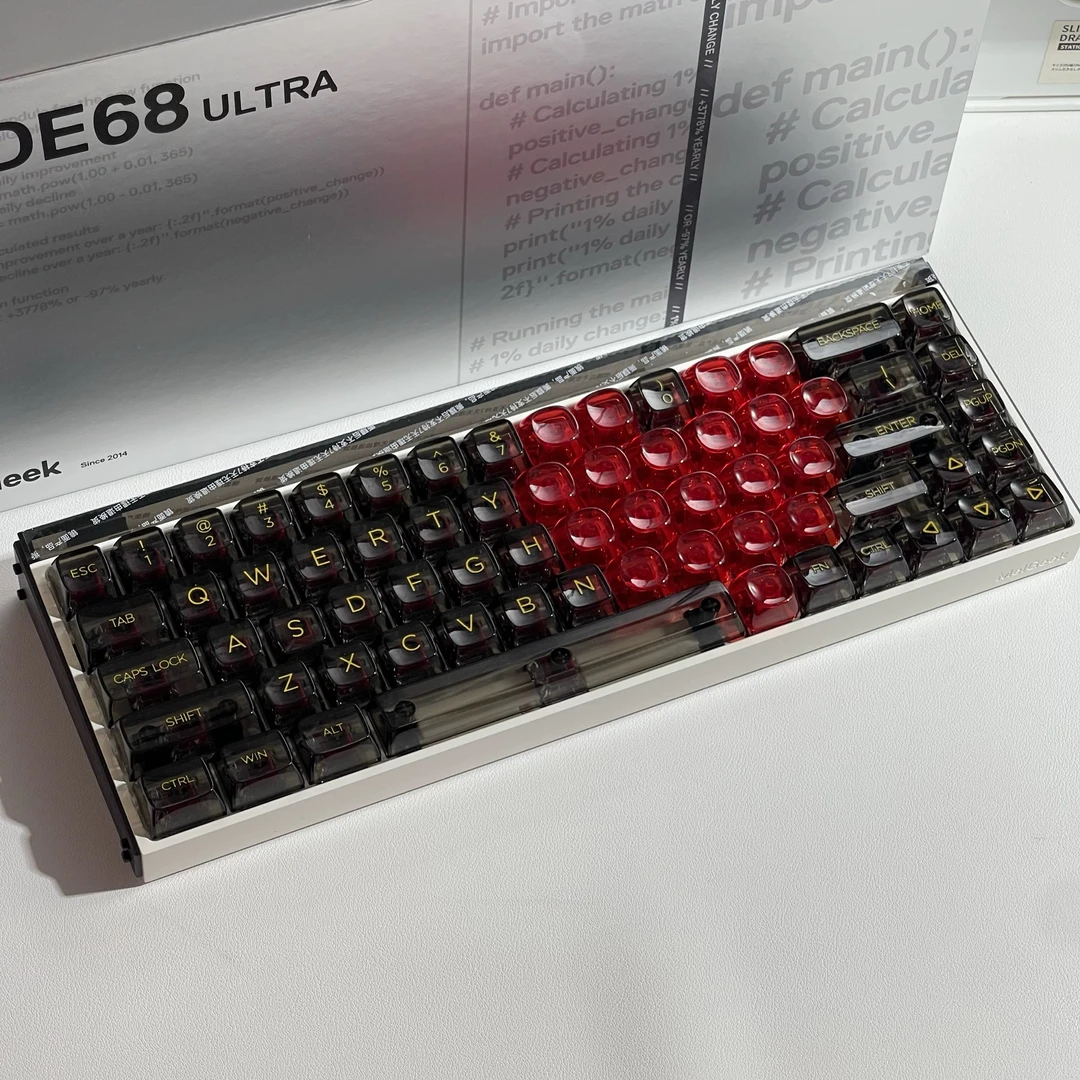 水晶侧刻正刻键帽 键帽60he键帽80he键帽made68小蜜蜂通用键帽